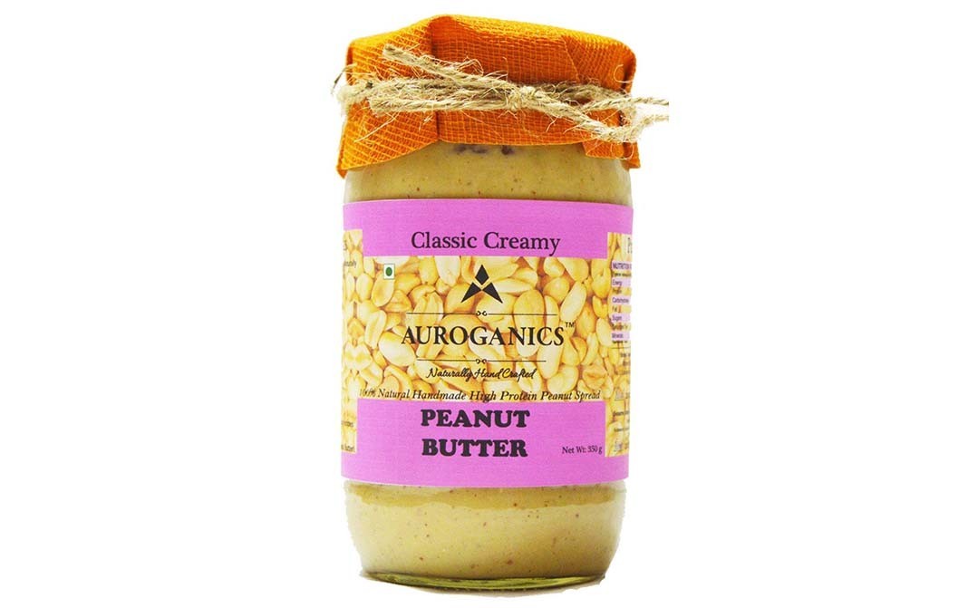 Auroganics Classic Creamy Peanut Butter    Glass Jar  350 grams